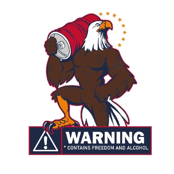 NEW - Grunt Style Men's 'Warning: Freedom In Progress' Tee, White - Medium - Picture 2 of 7